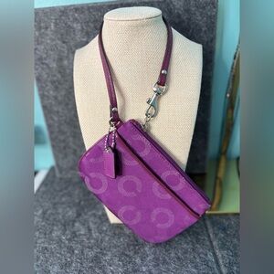 Coach Signature Sateen Wristlet NWOT